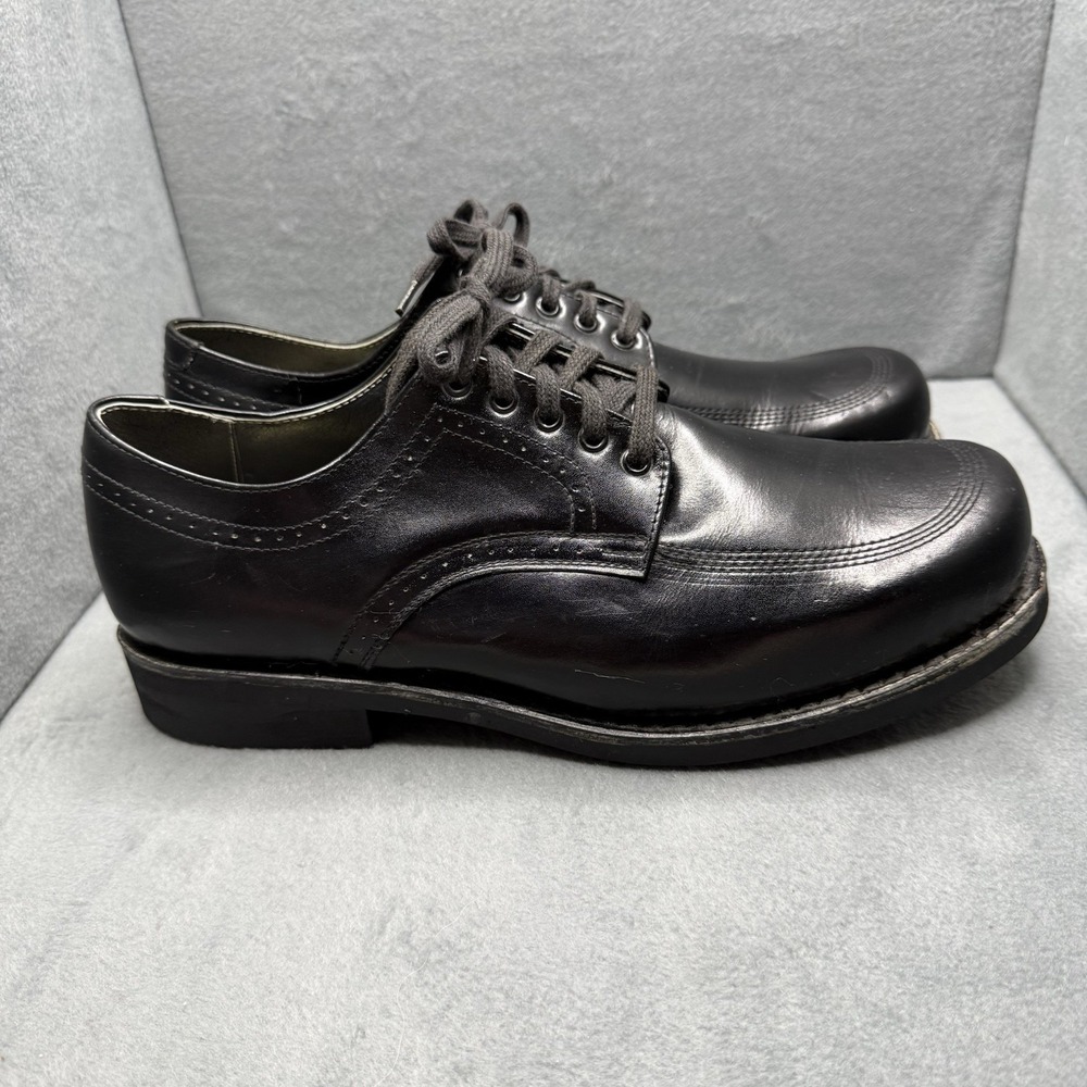 Vintage Texas Steer Men's 10.5 EEE Black Leather Oxford Work Shoes Wide